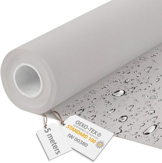 Tela Acquaparante per mobili - Tela da 1 metro larga 160 cm - Tela acqua-resistente 220 g/m2 600D - Tela per ombrelloni acquaparante per metro Pale Grey 5M