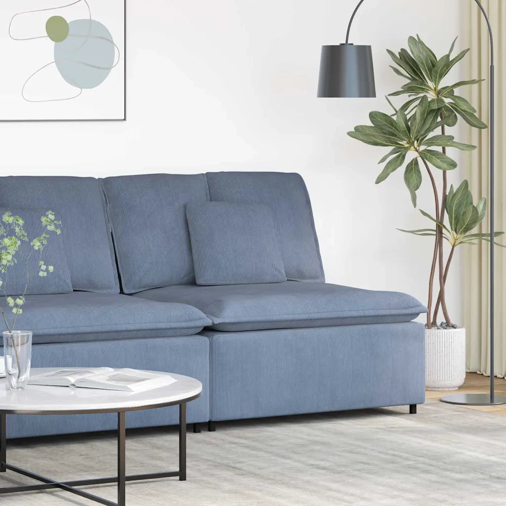 Modulo Centrale Divano Modulare con Cuscini Blu 100 cm CFW5558052