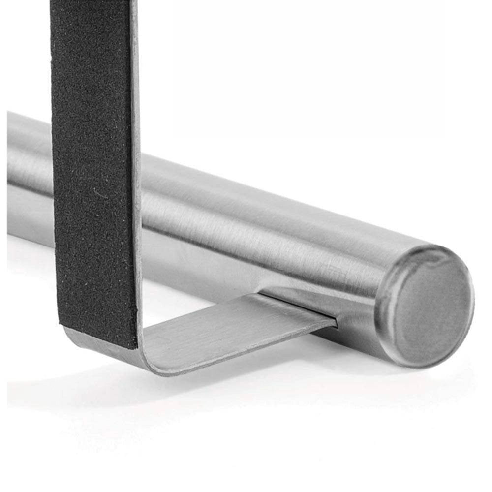 Trade Shop - Porta Asciugamani Strofinacci In Acciaio 23cm Per Ante Porte Con Aggancio Rapido -