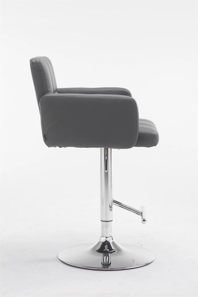 Sgabello Los Angeles in similpelle grigio,cromo