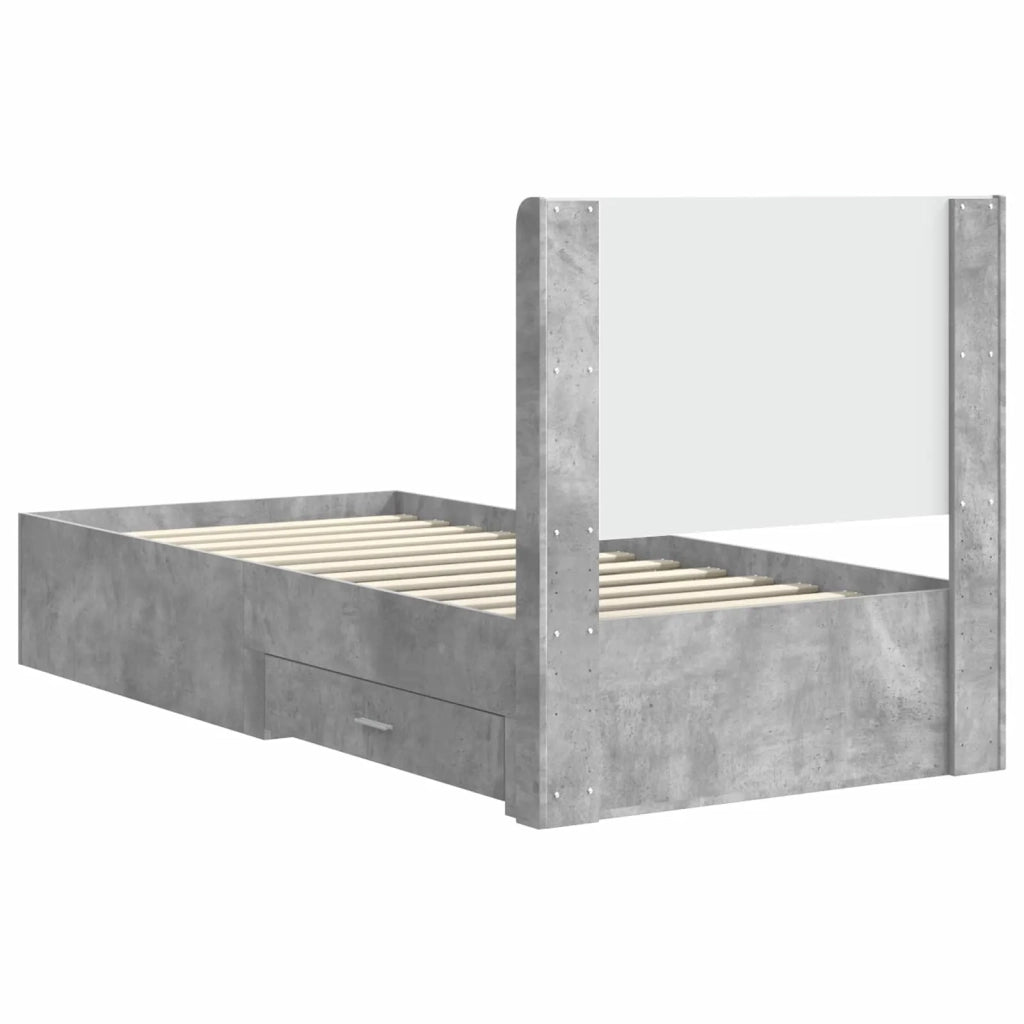 Struttura del letto con stoccaggio e testata Grigio Cemento 3414160