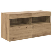 Mobile TV da Parete | Armadietto TV | Mobile Porta TV con LED Rovere artigianale 80 x 30 x 40 cm