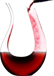 Karaf 1500 ml, vetro cristallo privo di piombo, caraffa da vino classica, caraffa con ventilazione intensiva in un design a forma di U elegante.