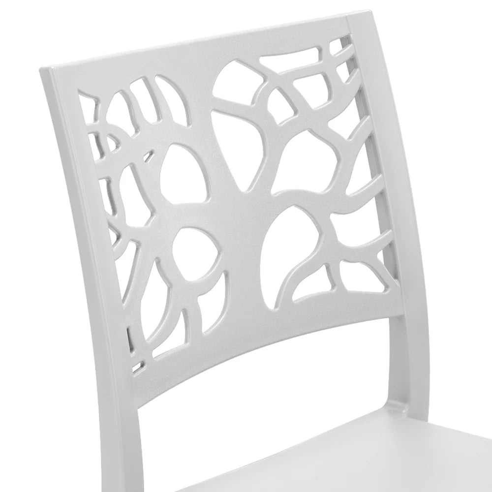 Set 4 sedie in polipropilene TETI, impilabile, resistente ai raggi UV, design moderno, ideale per sala da pranzo, cucina, sala d’attesa, bar, ristoranti o giardino, colore Bianco