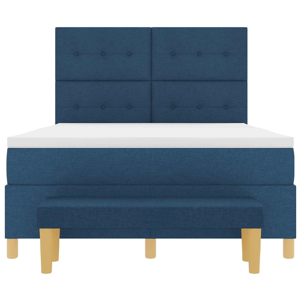 Letto a molle con testiera Blu 200 x 160 cm Tessuto 3344316