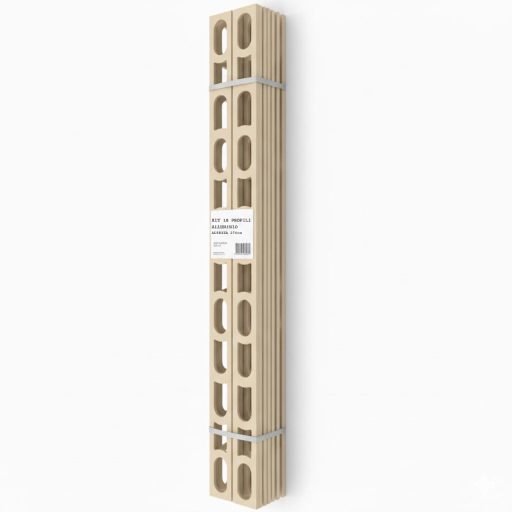 Profili in alluminio verniciato colore biscotto 188 a l per finitura parete proangle *** pezzi 10 pz, confezione 1