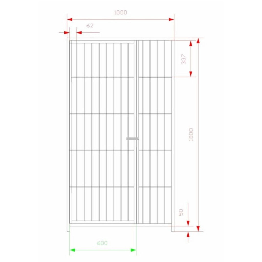 Box per cani in rete da esterno con zincatura a caldo da 400x200x altezza 180 cm