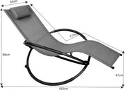 Sedia Oscillante per Esterno - Resistente ai Cambiamenti di Clima & Comoda - Grigio - 152x53 cm