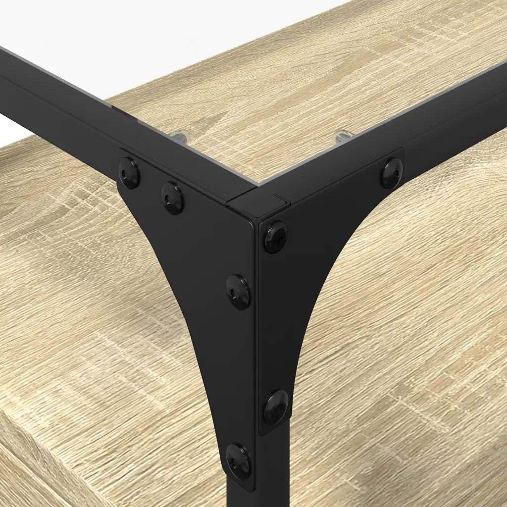 Mobile TV Piano-Credenza per TV-Console TV Vetro Rovere Sonoma 60x35x51 Legno Multistrato