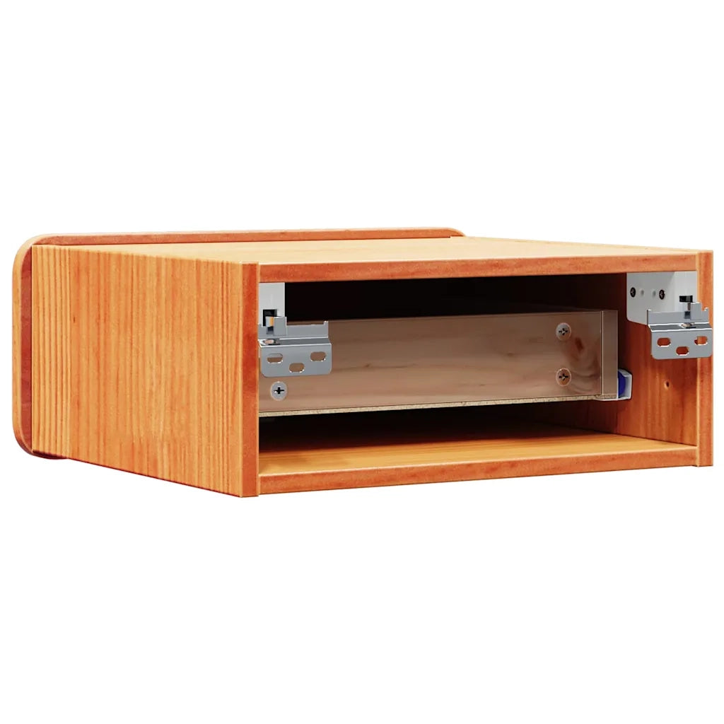 vidaXL Comodino con cassetto 2 pcs Cera marrone 39 x 34 x 16.5 cm