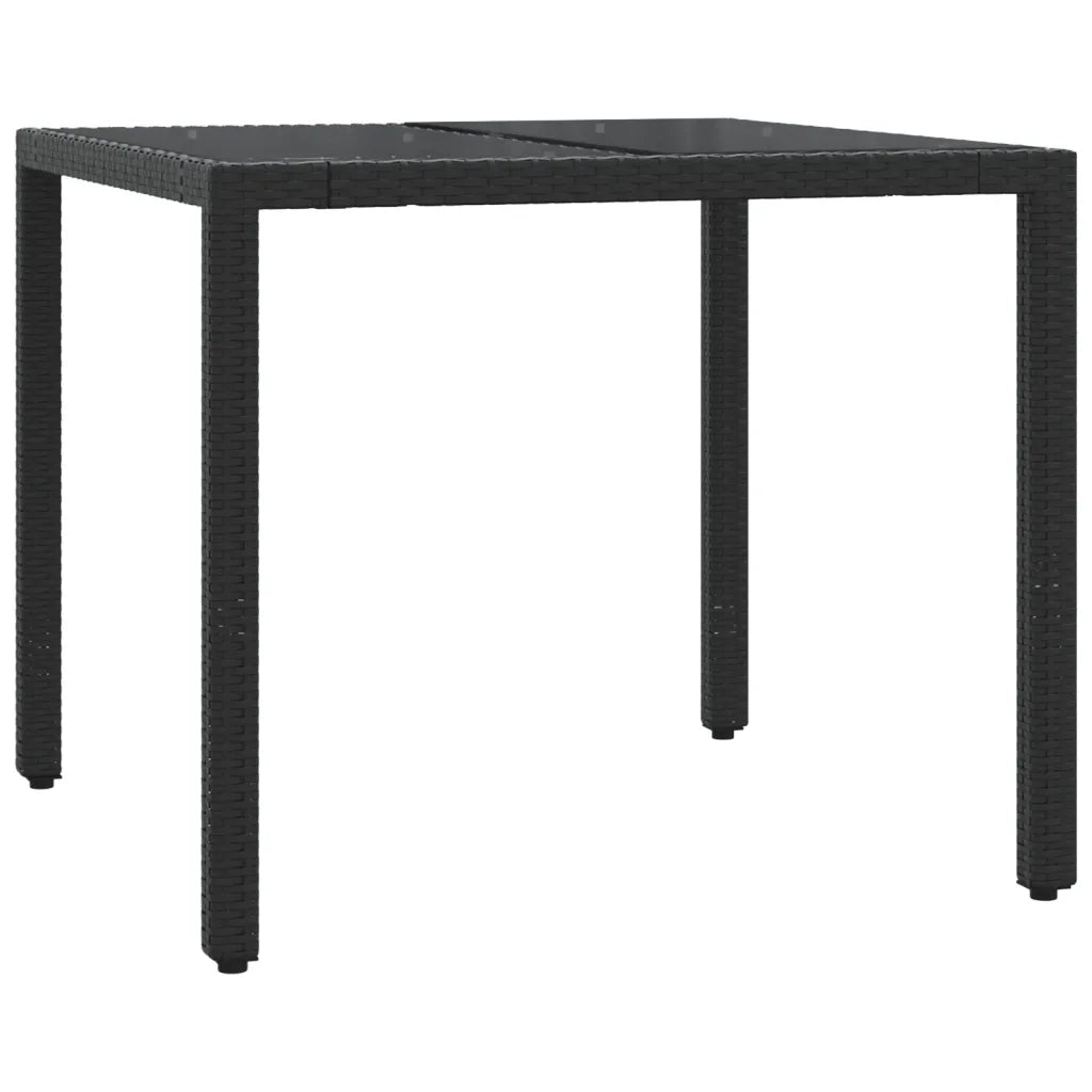 Set da Pranzo da Giardino 5 pz Nero con Cuscini in Polyrattan 3211849