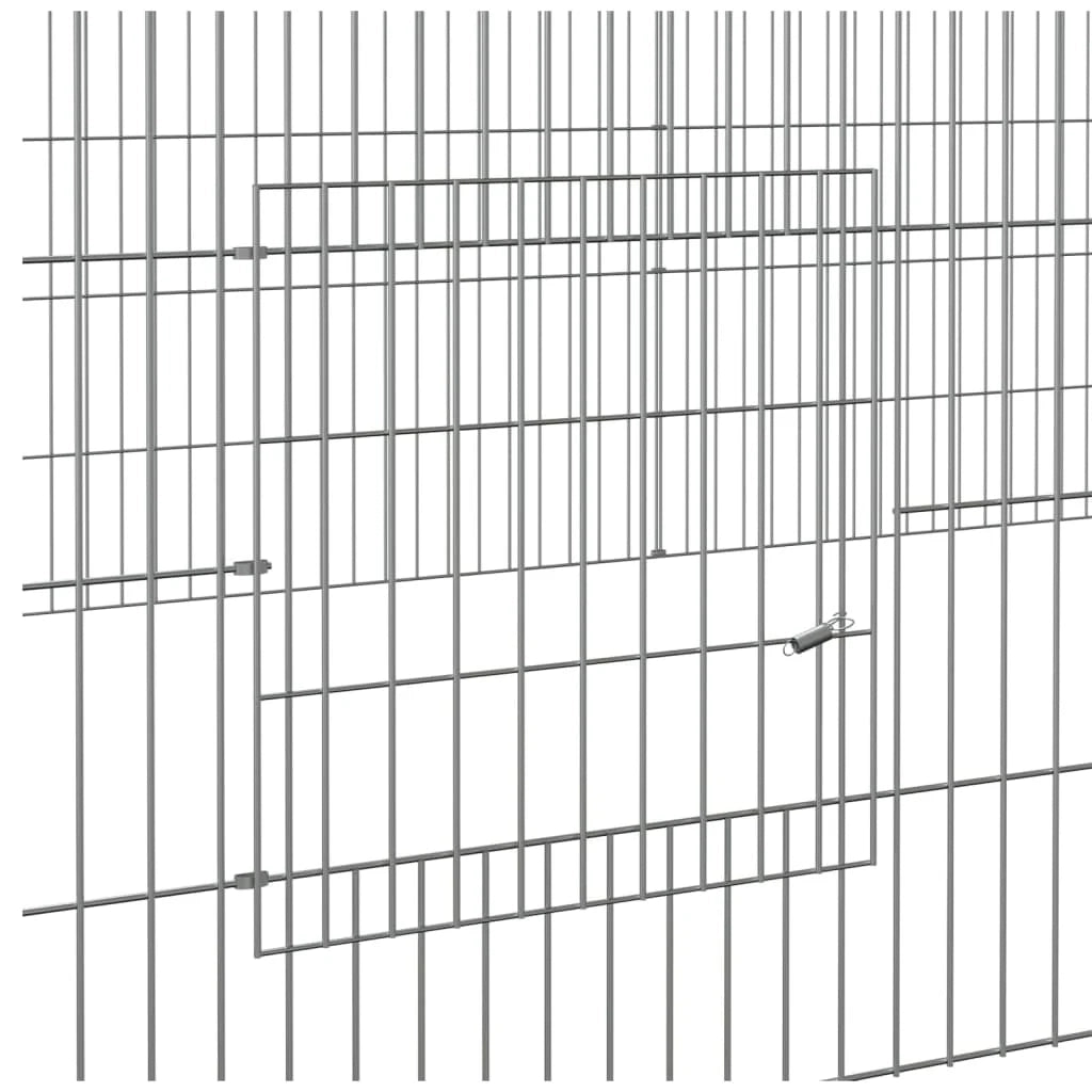 Gabbia per conigli con 4 pannelli 433 x 109 x 54 cm ferro zincato argento 02_0041690