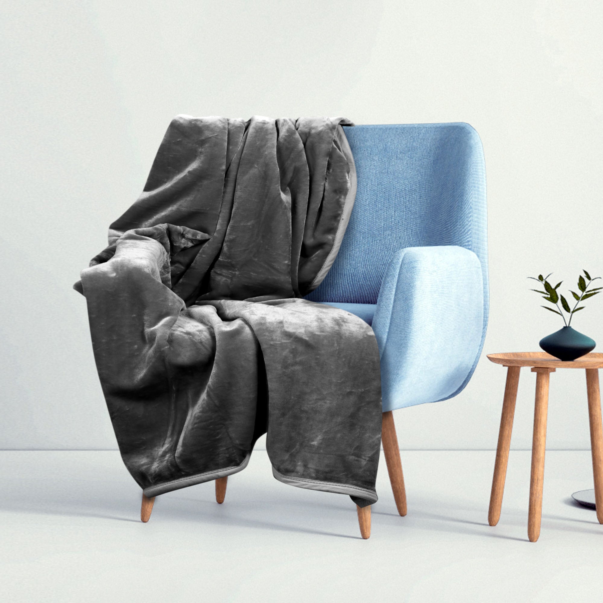 AIO FACTORY Coperta in acrilico 160x200 cm Grigio - Morbida, accogliente, decorativa