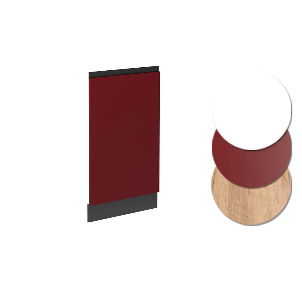 Pannello frontale della lavastoviglie R-Line Rosso/Antracite 45 cm J-Shape senza piano di lavoro Vicco