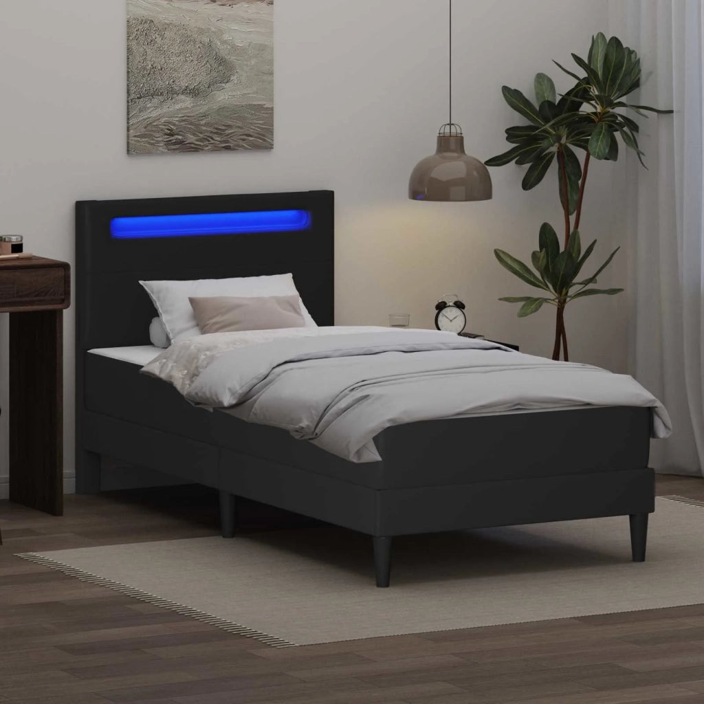 Struttura del letto con testiera Nero 100 x 200 cm Similpelle
