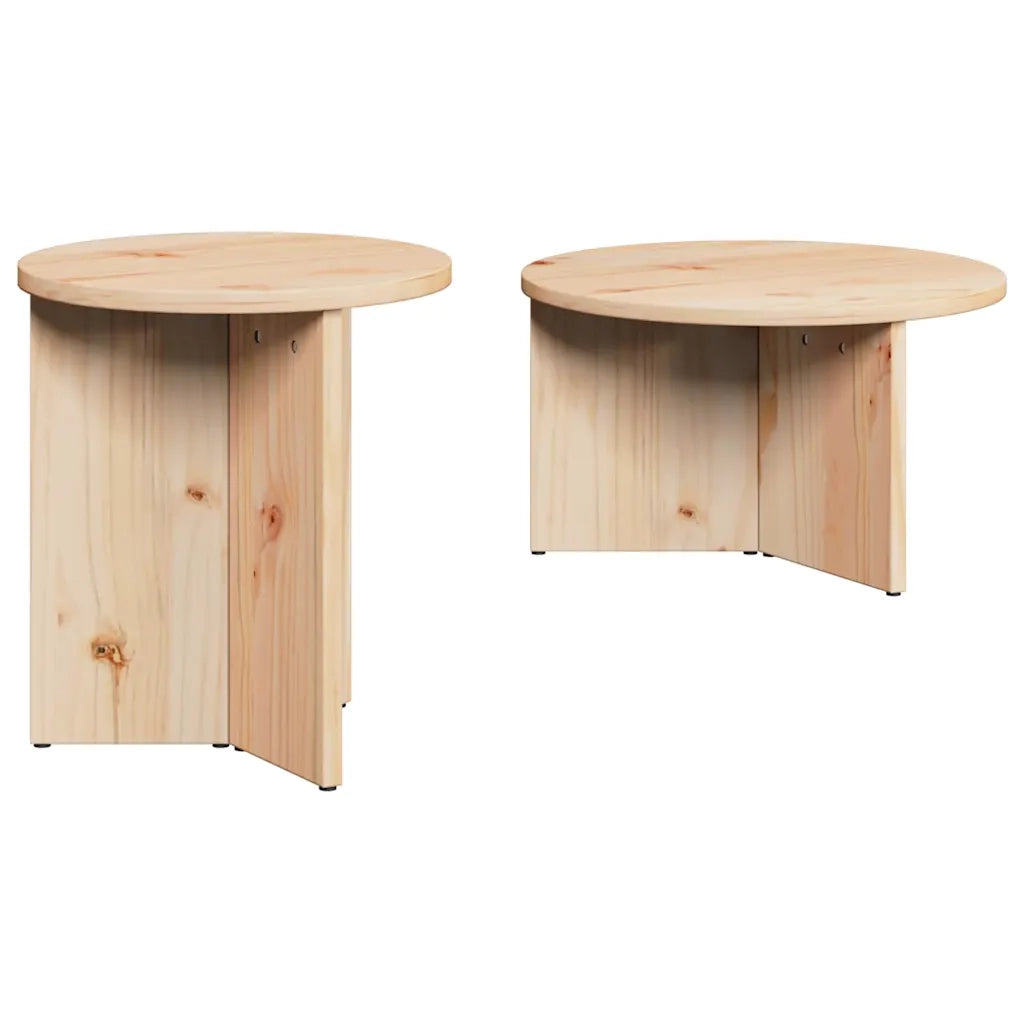 vidaXL Tavolino da salotto 2 pcs Naturale 49 x 49 x 28 cm
