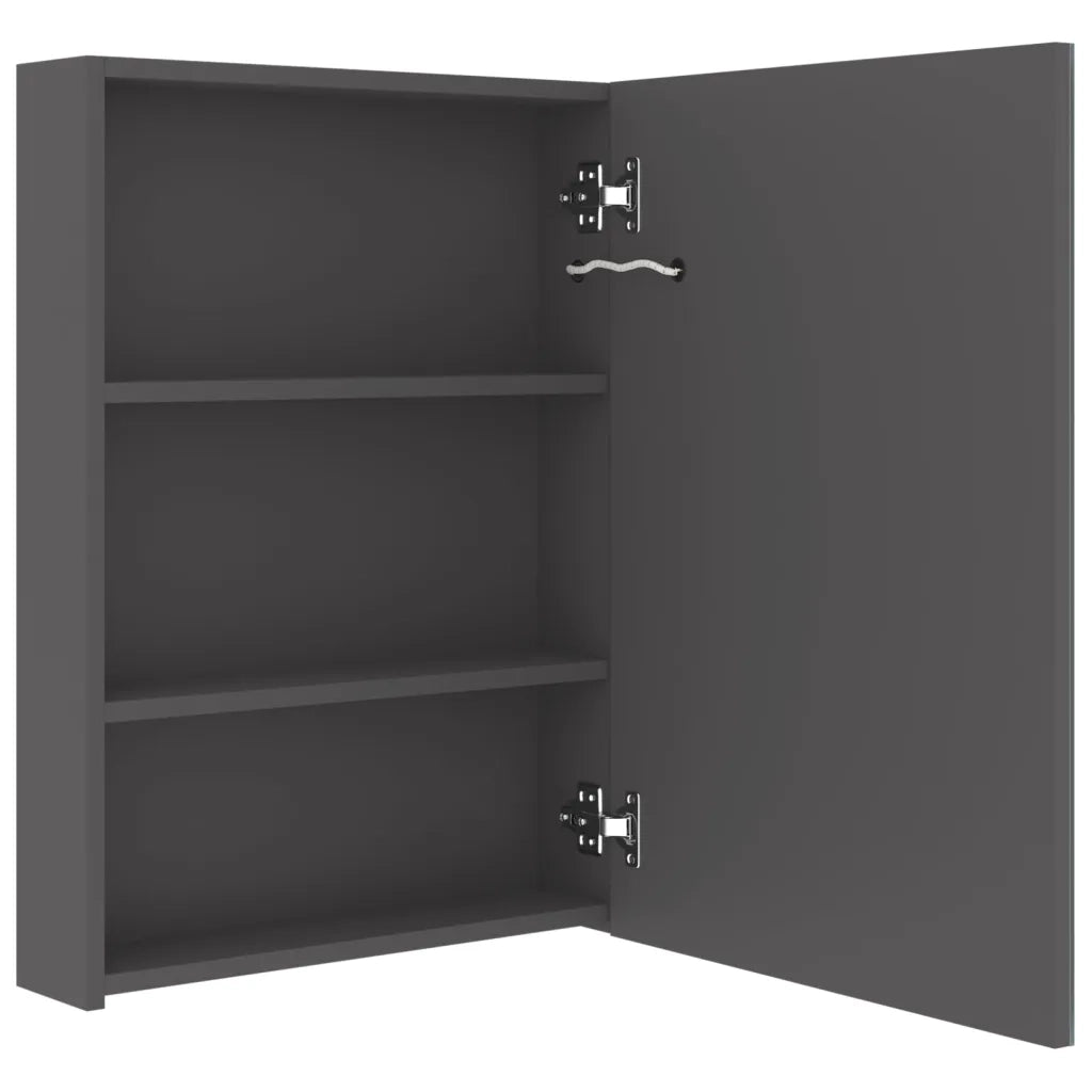 Armadietto Bagno con Specchio e LED Grigio 50x13x70 cm 326497