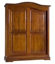 Armadio 2 porte scorrevoli arte povera in legno tinta noce 180x66x227 - Mobili 2G