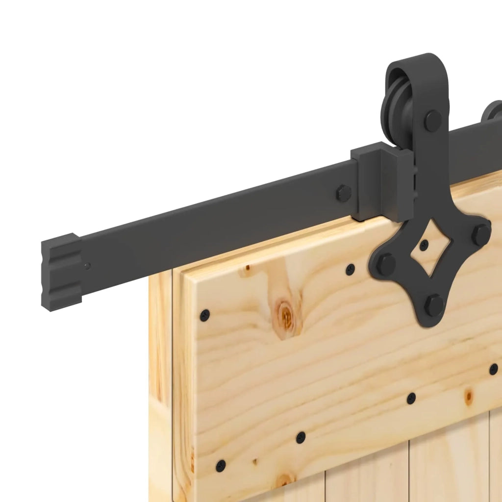 Porta scorrevole NARVIK Naturale e Nero 80 x 210 cm (213,5 cm) 3445378