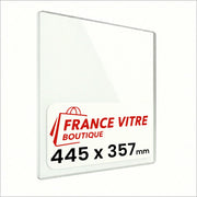 445 x 357 x 4 mm - Vetro per stufa a legna - vetro camino di ricambio - vetro per caminetto resistente al fuoco - France Vitre