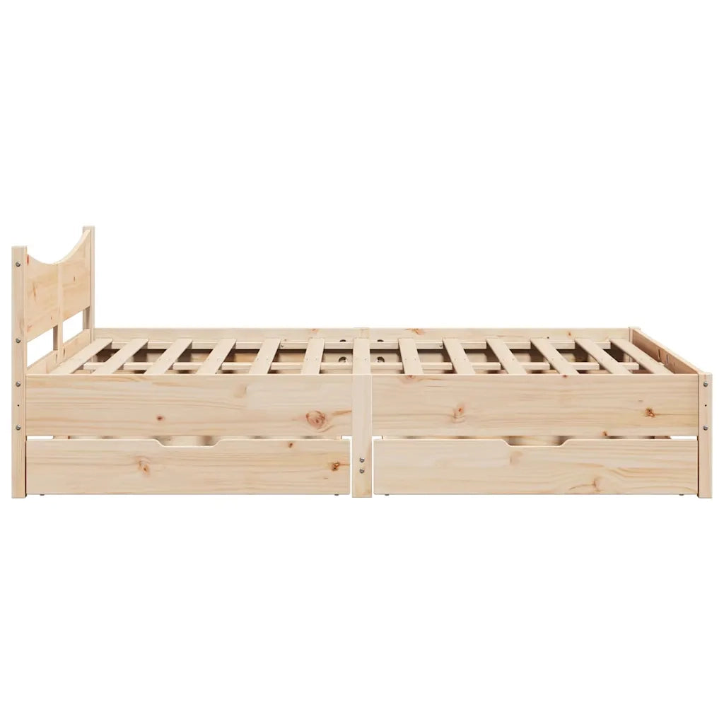 Giroletto con Cassetti 160x200 cm in Legno Massello di Pino