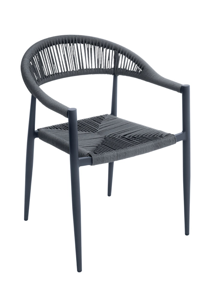 Poltrona Milano In Alluminio  Con Corda Sintetica  1 Pz Colore: Antracite /Grigio