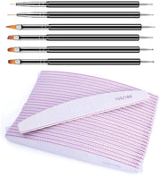 Set di viti per unghie 10 pezzi - Viti per unghie a doppia faccia 100/180 - Set di pennelli per unghie - Manutenzione professionale delle unghie - Ideale per l'arte delle unghie - Set di unghie