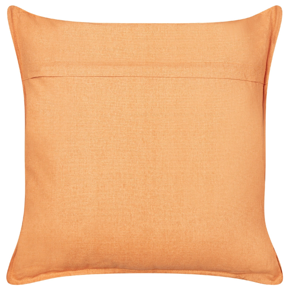 Set di 2 cuscini moderni in cotone arancione con motivo geometrico fatti a mano e sfoderabili 45 x 45 cm con imbottitura stile boho