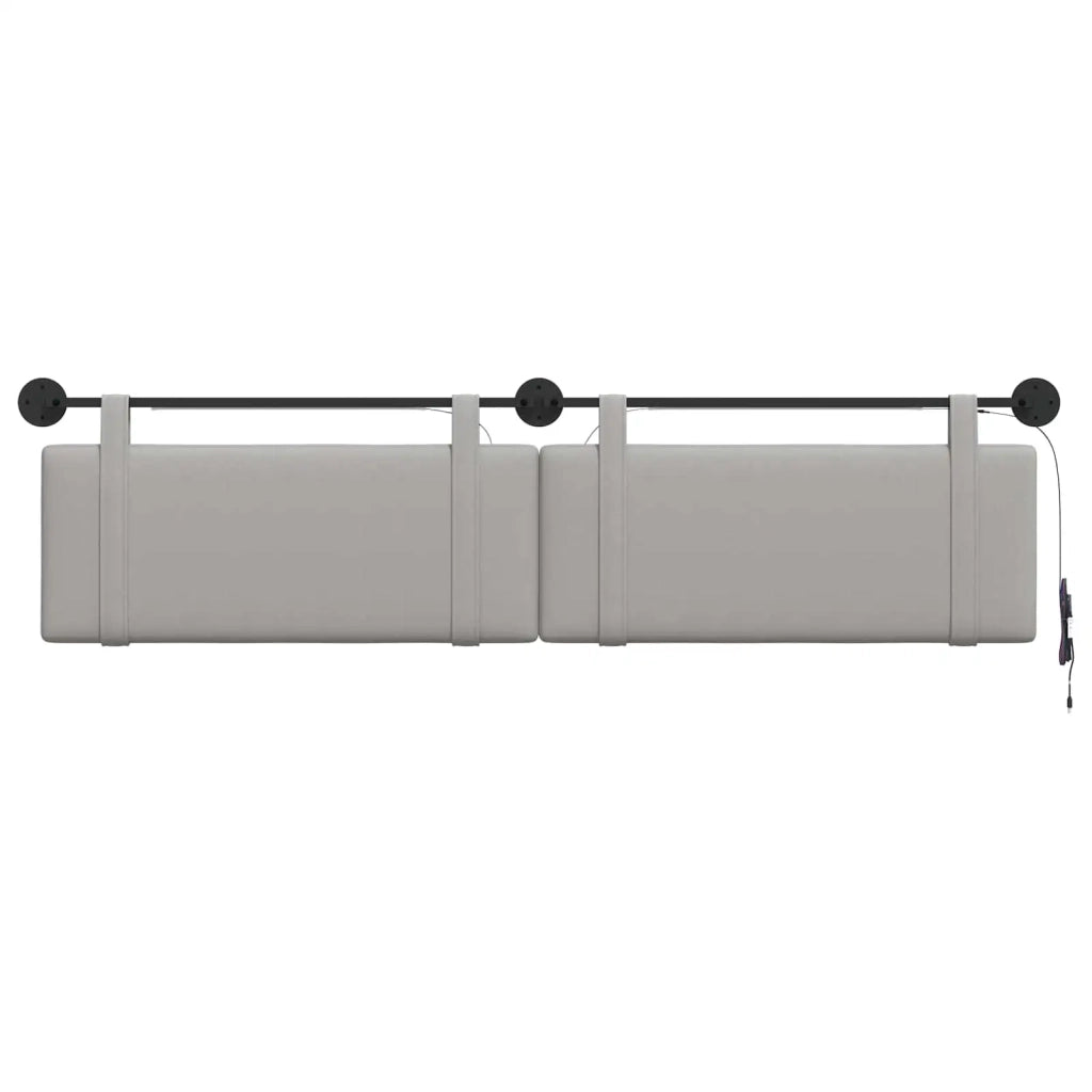 Testiera sospesa Con luce LED Grigio Nuvola Tessuto