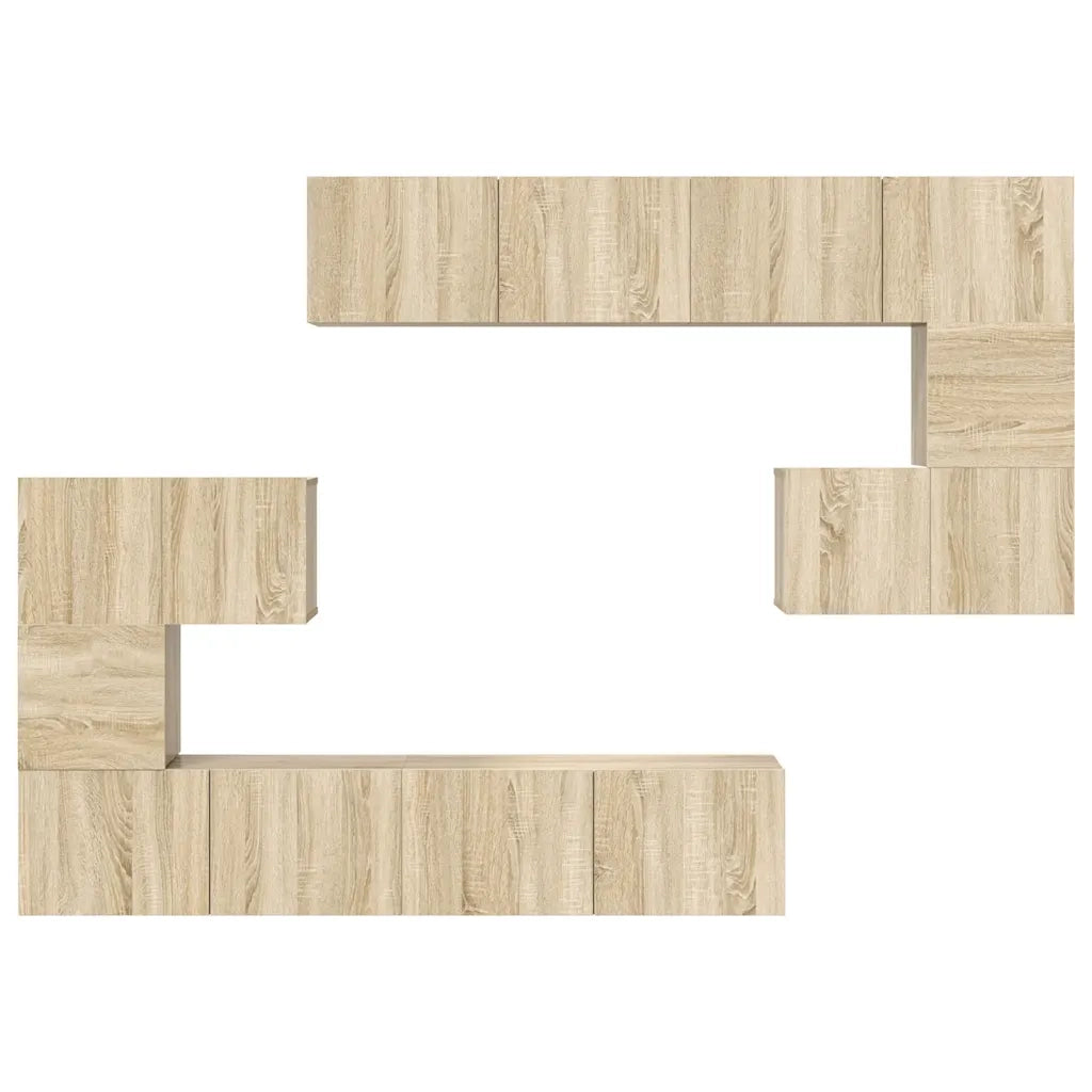 Set Mobili Porta TV 8pz Rovere Sonoma in Legno Multistrato 3079038