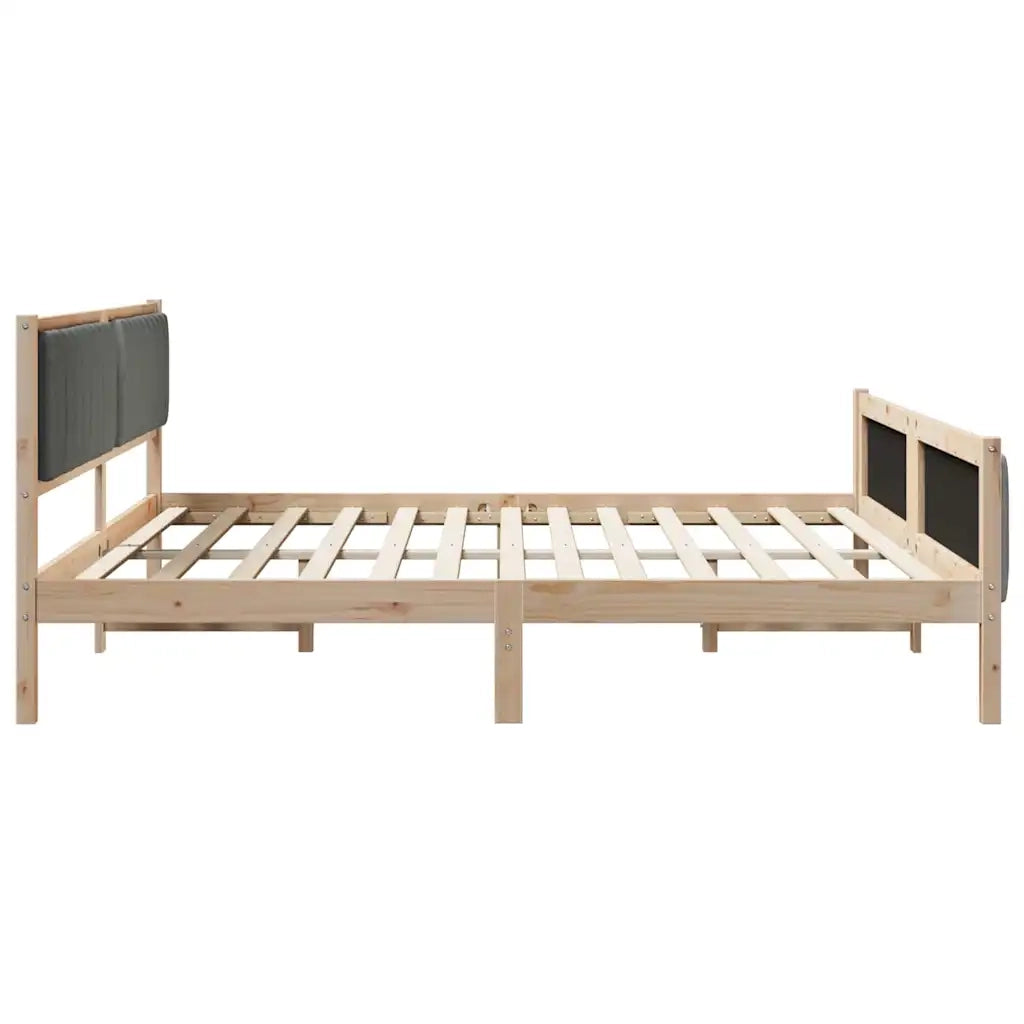 Struttura del Letto marrone e grigio scuro 200 x 200 cm 3394299