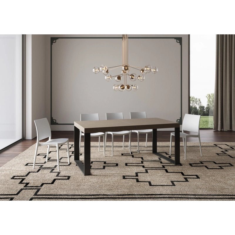 Tavolo allungabile 200/304x90 cm Tecno Premium telaio Antracite - Tortora