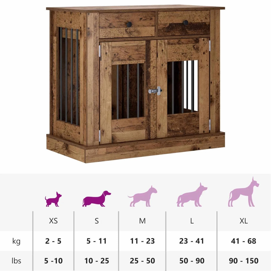 Mobile da cassa per cani Legno antico 90 x 47,5 x 80 cm 8014777