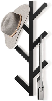 Capocapanna Verticale con 6 Haken - 41 cm per l'Appeso di Cappotti Cappelli Sciarpe e Borse - Capocapanna in Metallo con 6 Haken - Nero