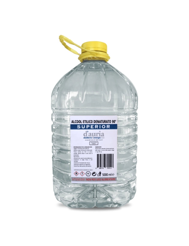 Alcool etilico denaturato DGS 90 gradi Superior incolore D'Auria da 5 litri etanolo