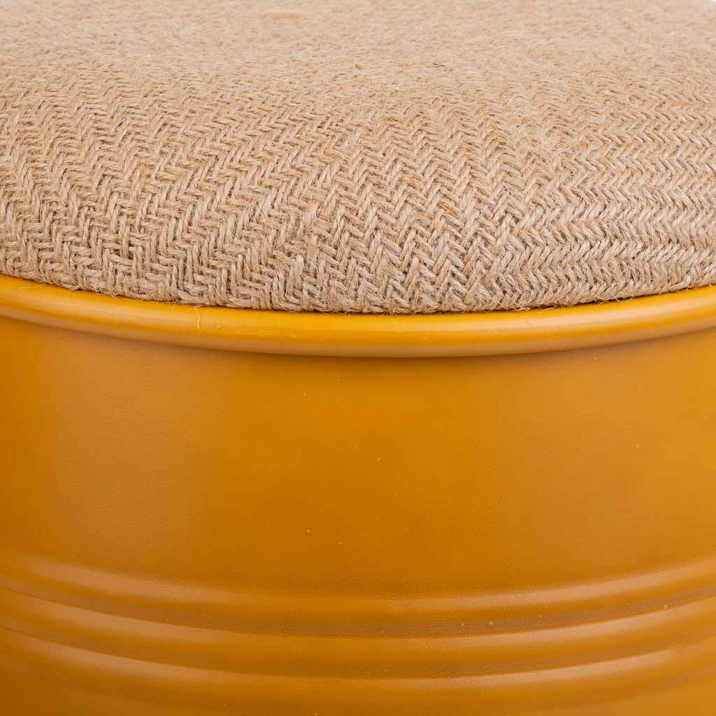 Sgabello in metallo rivestito stampato giallo 33x47