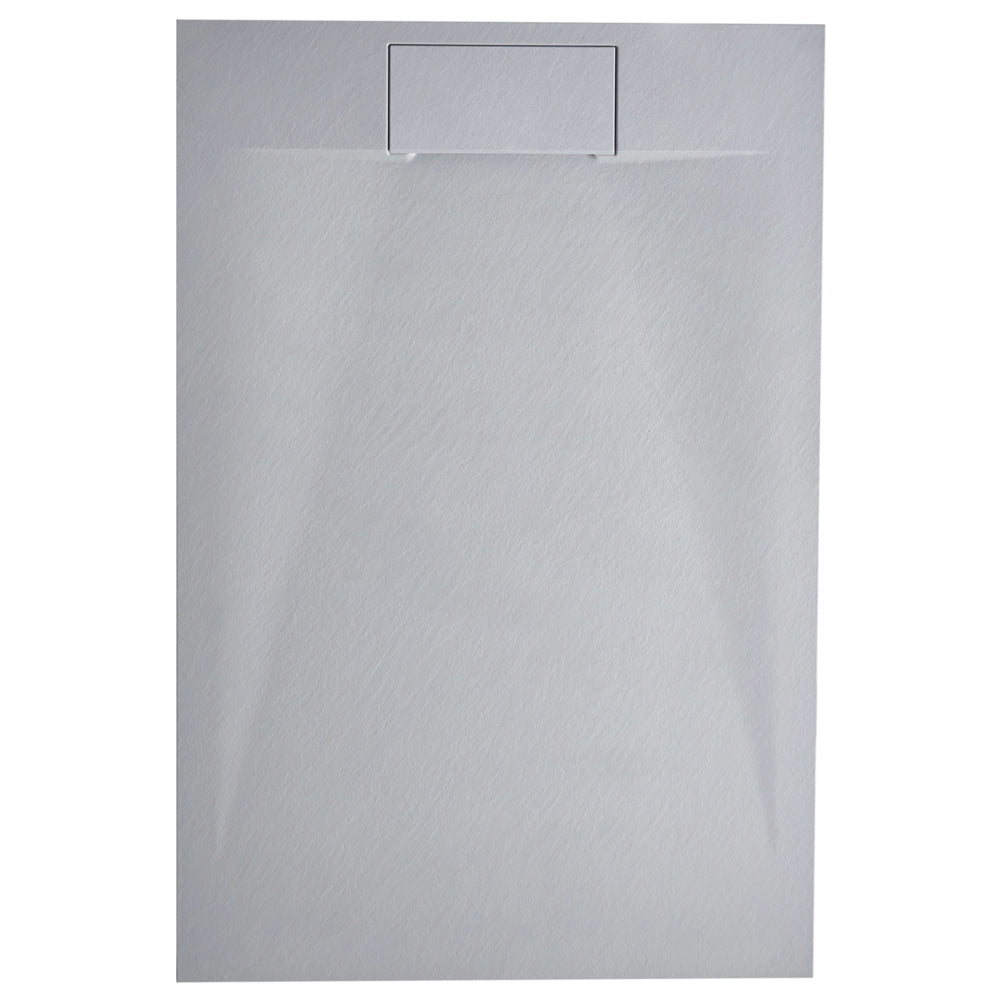Piatto doccia con scarico grigio SMC 80 x 120 x 3 cm effetto pietra naturale minimalista