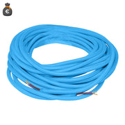 Alcapower Cavo Tessile Flessibile Tondo Azzurro 2x0.75mm Matassa da 10 metri per Installazioni Elettriche di Design ed Illuminotecnica Professionale