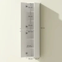 Mobiletto da Bagno a Parete con 6 Ripiani, Superficie Laccata, MDF, Bianco