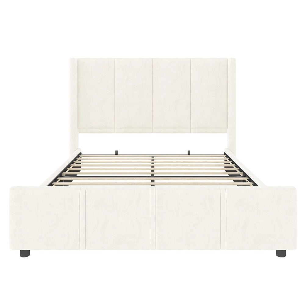 Letto-Xylo-160x200 cm-testiera alta, USB, ferro+legno, beige