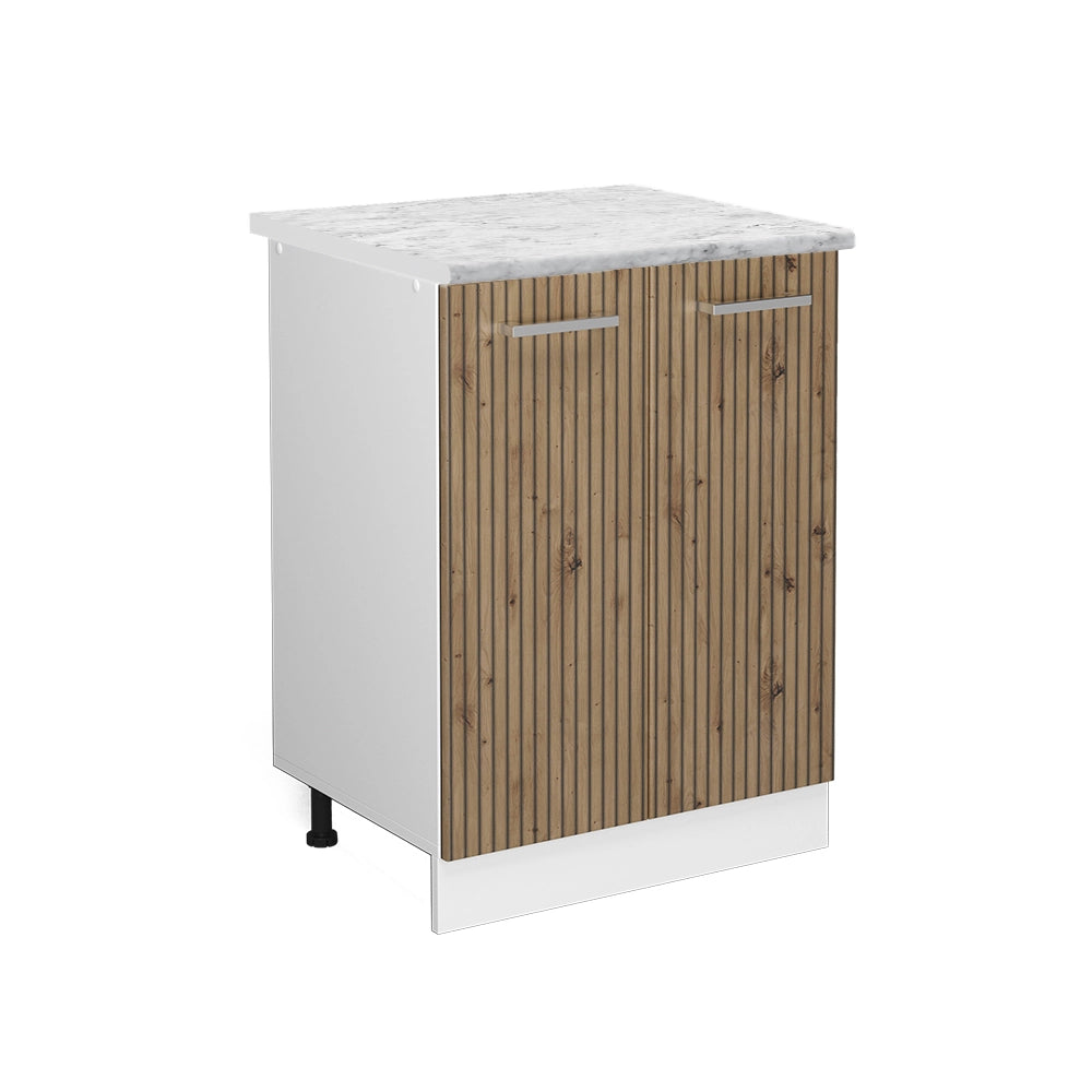 Vicco Mobiletto base cucina Rovere artigianale 60 cm , PL Marmo