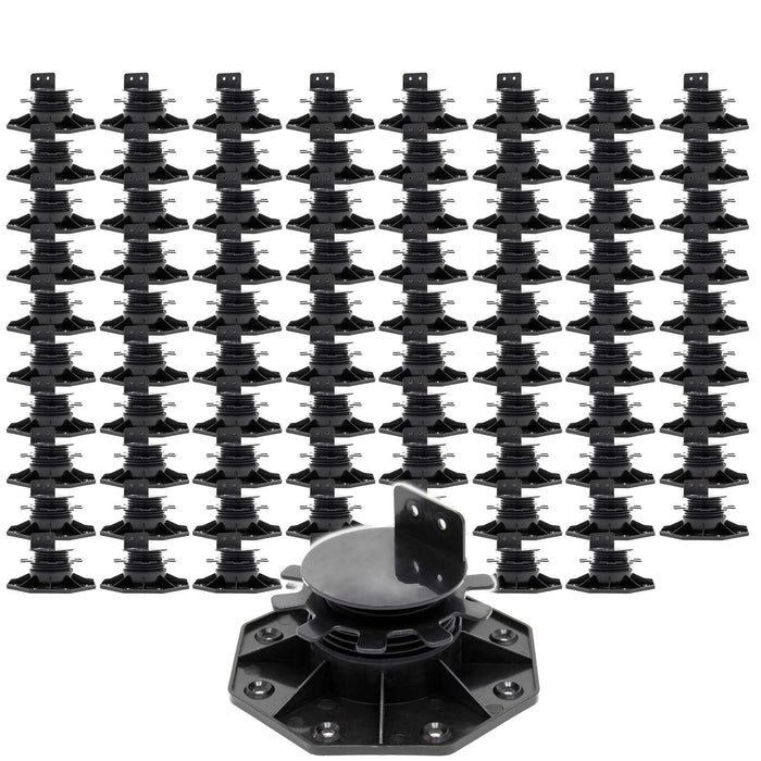 Set 80 supporti per pavimenti galleggianti, Altezza regolabile 33-64mm Max 2700 kg, Piedini Decking