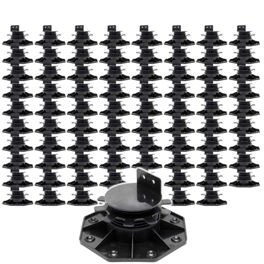 Set 80 supporti per pavimenti galleggianti, Altezza regolabile 33-64mm Max 2700 kg, Piedini Decking