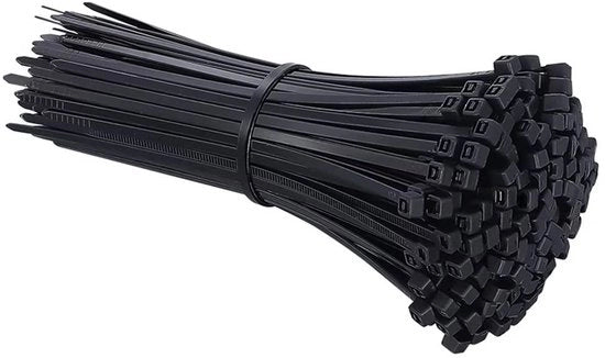 Cavi elettrici assicurati 5x300mm - Nero - Plastica - Cerniere a scatto - 250 pezzi - Materiale in nylon - Cinture di cavo