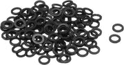 Slitte nylon M5 5 mm, diametro 8 mm, spessore 1 mm, anello di fissaggio liscio, gomma di tenuta, nero, 120 pezzi