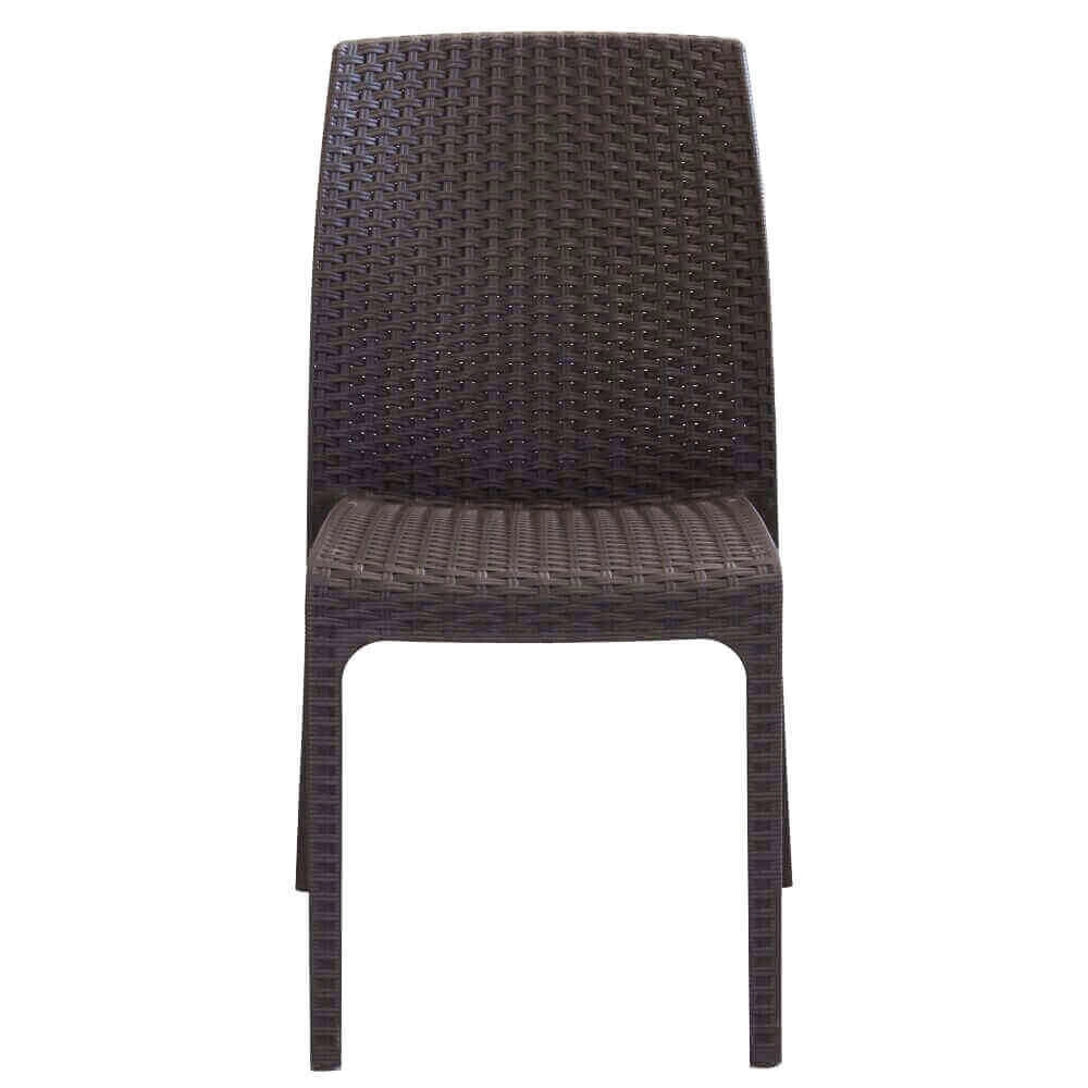 Sedia da Giardino Virginia 47x59x86 h cm in Wicker Marrone