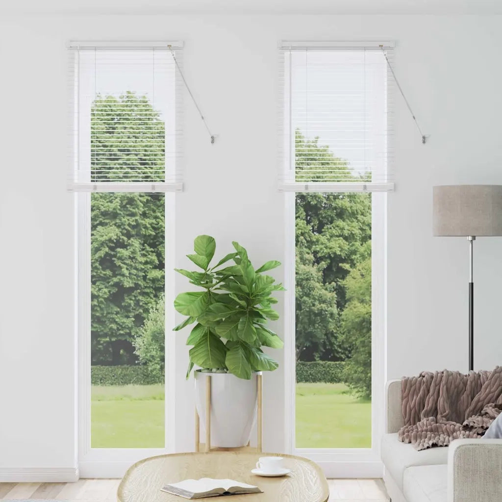 vidaXL Tenda per Finestra con tende Manuale Bianco Alluminio