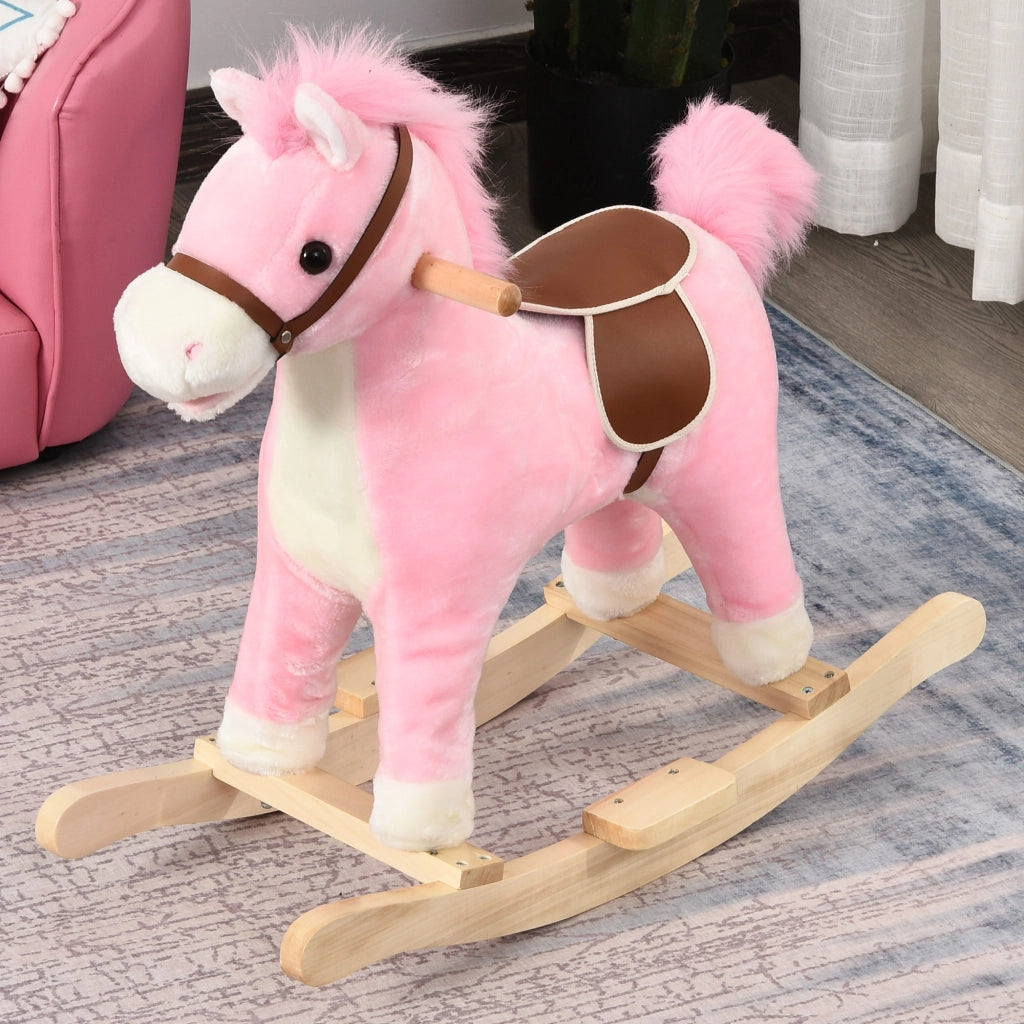 Cavallo a Dondolo Morbido ¨C zephmum ¨C 65x32,5x61 cm Rosa