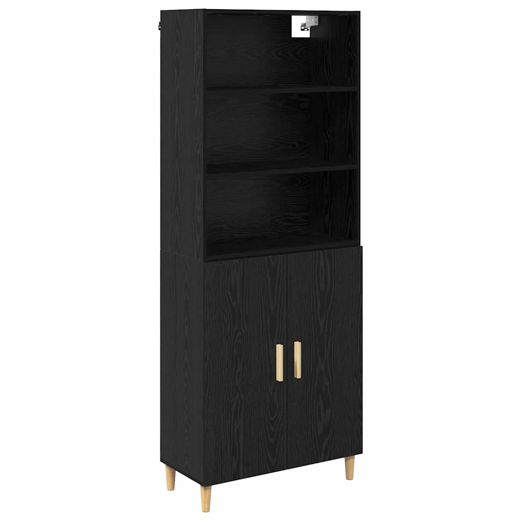 Credenza Rovere Nero 69,5 x 32,5 x 180 cm Legno multistrato 3416062