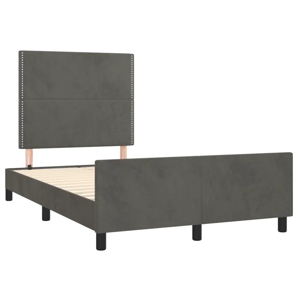 Giroletto senza Materasso Grigio Scuro 120x190 cm Velluto